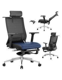 Silla de Oficina Ergonómica IZYUF ErgoLay-145 con Reposapiés