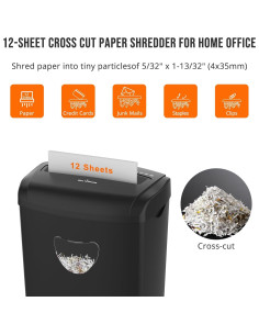 Destructora de papel cruzado P-4 Suntiko 12 hojas 21L 2