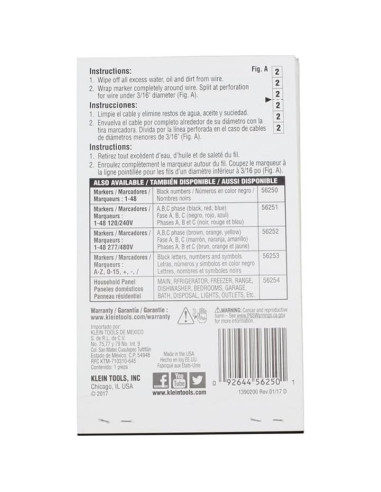 Libro de Marcadores de Cables Klein Tools 56250 - 1-48