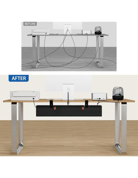 Organizador de Cables Zilink 76.2 cm Bajo Escritorio Sin Perforación