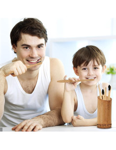 Cepillos de Dientes de Bambú Miresico - Paquete de 10 Medianos Ecológicos 2