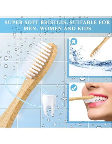 100 Cepillos de Dientes Desechables Sliner Prepasta Bambú