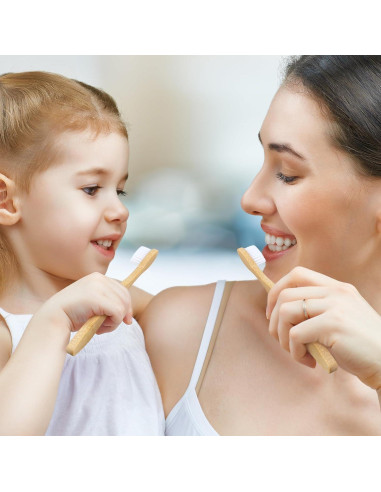 100 Cepillos de Dientes Desechables Sliner Prepasta Bambú