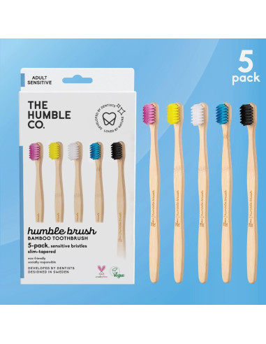 Cepillos de Dientes de Bambú The Humble Co. 5pk Cerdas Suaves