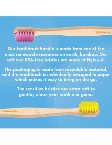 Cepillos de Dientes de Bambú The Humble Co. 5pk Cerdas Suaves