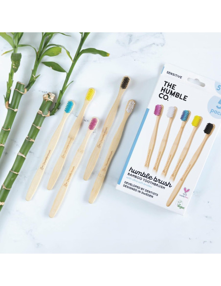 Cepillos de Dientes de Bambú The Humble Co. 5pk Cerdas Suaves