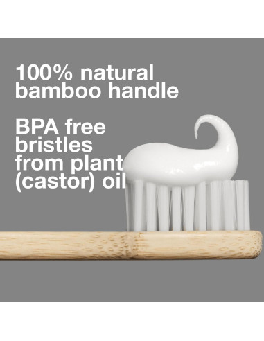 Cepillo de Dientes de Bambú Davids - Paquete de 3 Cerdas Suaves