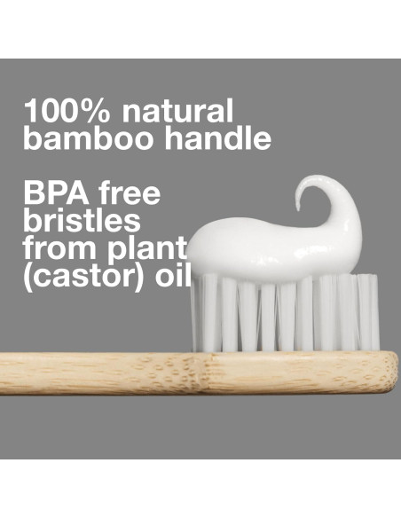 Cepillo de Dientes de Bambú Davids - Paquete de 3 Cerdas Suaves