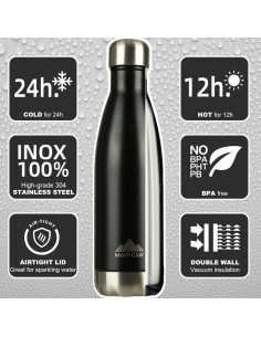 Botella de Agua Mont-Clair 500ML Acero Inoxidable Aislada 2