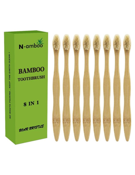 Cepillo de Dientes Ecológico N-amboo 8 Piezas Biodegradables