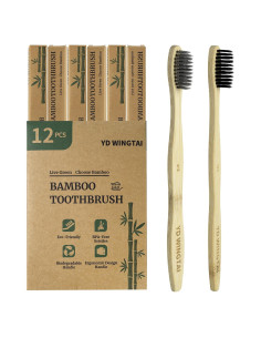 Cepillos de Dientes de Bambú Biodegradables YD WINGTAI - Paquete de 12