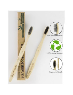 Cepillos de Dientes de Bambú Biodegradables YD WINGTAI - Paquete de 12 2