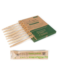 Cepillos de Dientes de Bambú PremiumSwede - Paquete de 8 Unidades