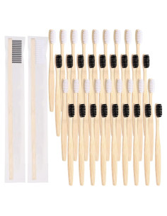 200 Cepillos de Dientes de Bambú Vesici Suaves para Adultos