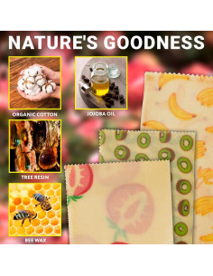 Envolturas Reutilizables de Cera de Soja EZGOODZ - Pack de 3 2
