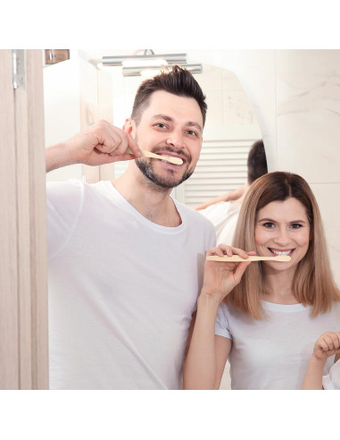 200 Cepillos de Dientes de Bambú Vesici Suaves para Adultos