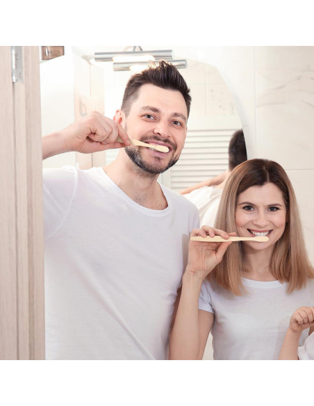 200 Cepillos de Dientes de Bambú Vesici Suaves para Adultos