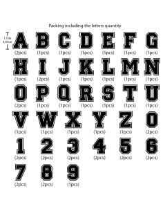 Transferencia de Letras y Números Flock Magfok Oro 3 Hojas 2