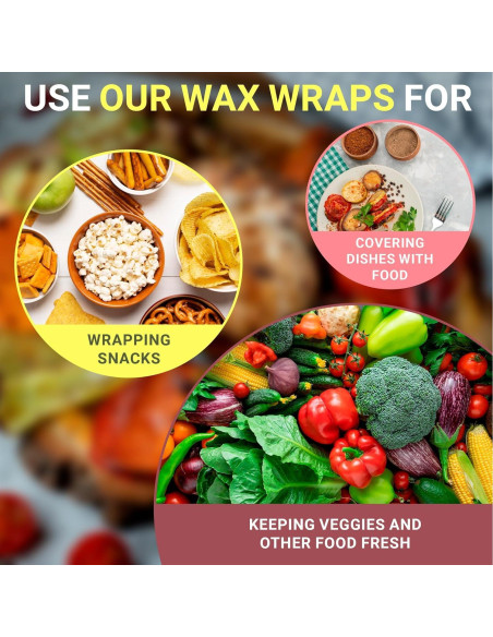 Envolturas Reutilizables de Cera de Soja EZGOODZ - Pack de 3