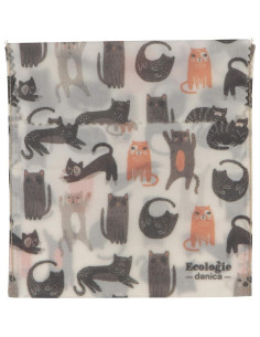 Bolsa de Sándwich Reutilizable Ecologie Gatos 16.5x16.5 cm Set 2 2