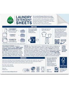 Hojas de Detergente para Ropa Seventh Generation 32 Unidades Libre y Claro 2