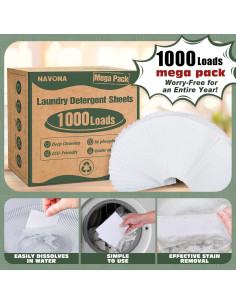 Hojas de Detergente Ecológicas Navona 1000 Cargas Fragancia Fresca 2