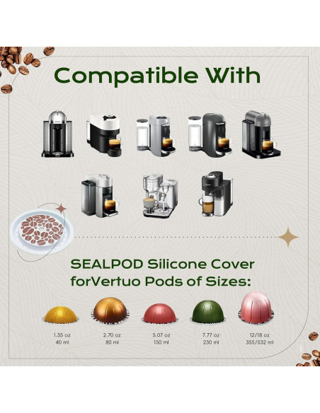 Tapa Reutilizable para Cápsulas Nespresso Vertuo SWEETDEER - 4 Pcs Silicona