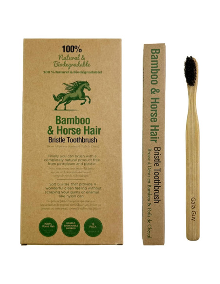 Cepillo de Dientes de Bambú Gaia Guy con Cerda de Caballo Suave