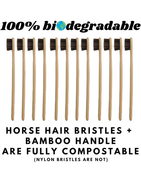 Cepillo de Dientes de Bambú Gaia Guy con Cerda de Caballo Suave