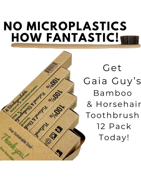 Cepillo de Dientes de Bambú Gaia Guy con Cerda de Caballo Suave