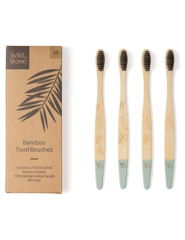 Cepillo de Dientes de Bambú Orgánico Wild & Stone - Medio