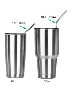 4 Pajitas de Acero Inoxidable Reutilizables RawNori 21.5cm 2