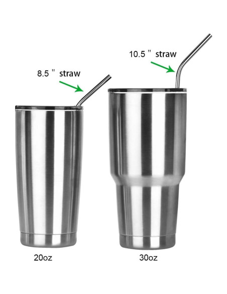 4 Pajitas de Acero Inoxidable Reutilizables RawNori 21.5cm