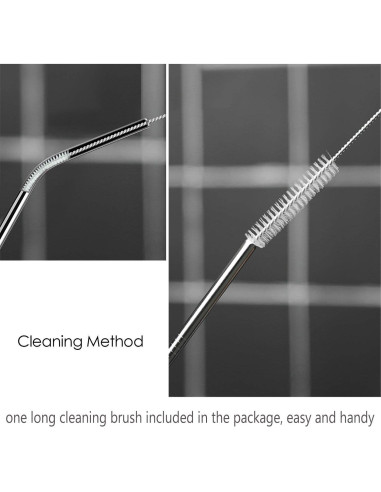 4 Pajitas de Acero Inoxidable Reutilizables RawNori 21.5cm