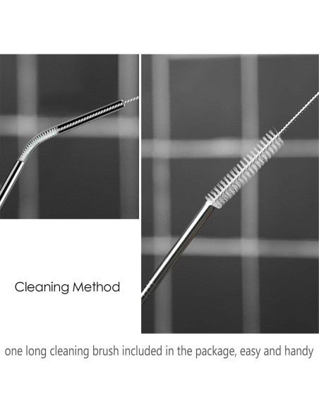 4 Pajitas de Acero Inoxidable Reutilizables RawNori 21.5cm