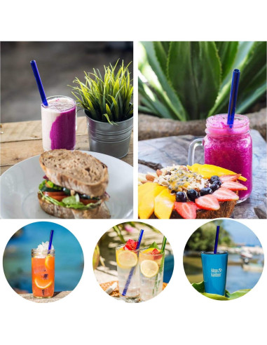 Juego de Popotes de Vidrio Reutilizables PYRAWS 5 Piezas