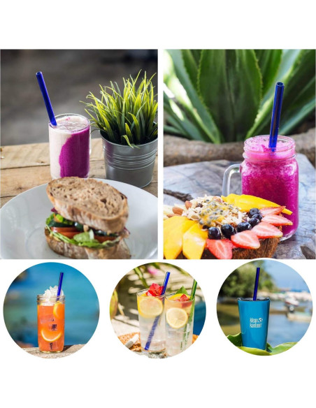 Juego de Popotes de Vidrio Reutilizables PYRAWS 5 Piezas