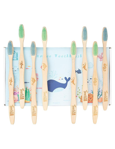 Cepillo de Dientes de Bambú Tooth HaHa Suave 8 Unidades