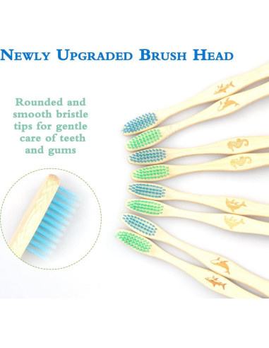 Cepillo de Dientes de Bambú Tooth HaHa Suave 8 Unidades