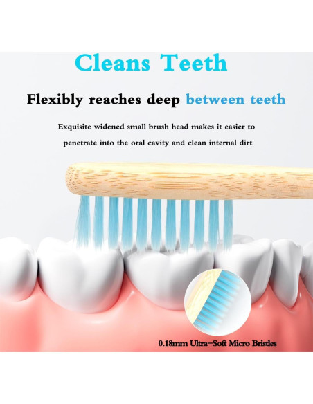 Cepillo de Dientes de Bambú Tooth HaHa Suave 8 Unidades