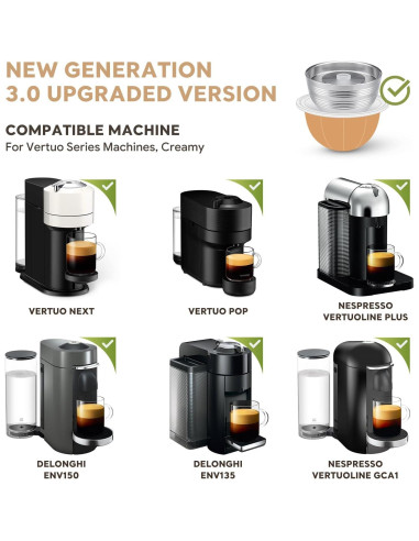 Cápsula de Café Reutilizable i Cafilas para Nespresso Vertuoline