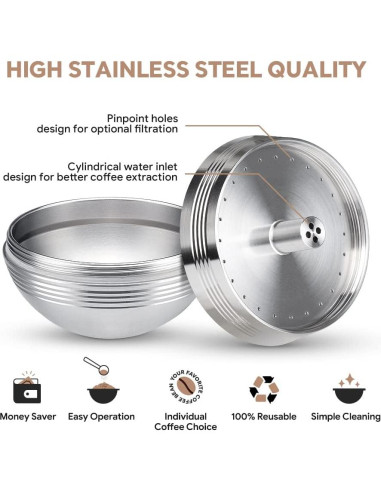 Cápsula de Café Reutilizable i Cafilas para Nespresso Vertuoline