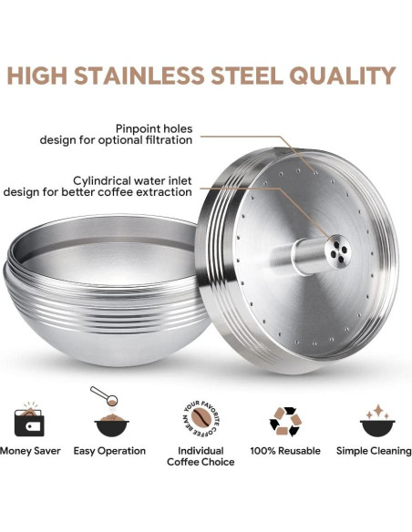 Cápsula de Café Reutilizable i Cafilas para Nespresso Vertuoline