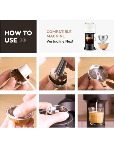 Cápsula de Café Reutilizable i Cafilas para Nespresso Vertuoline