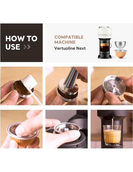 Cápsula de Café Reutilizable i Cafilas para Nespresso Vertuoline
