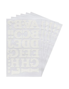 Transferencias de Letras Blancas Magfok para Planchar 6 Hojas 3.81cm