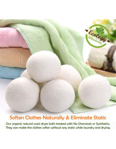 Bolas de Secado de Lana Ecojeannie - 6 Piezas XL Ecológicas 2