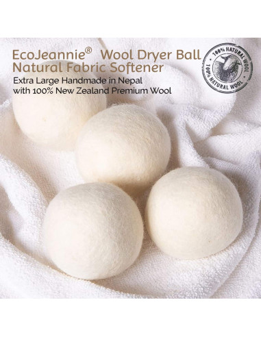 Bolas de Secado de Lana Ecojeannie - 6 Piezas XL Ecológicas