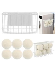 Juego de 6 Bolas de Secadora de Lana con Soporte Magnético