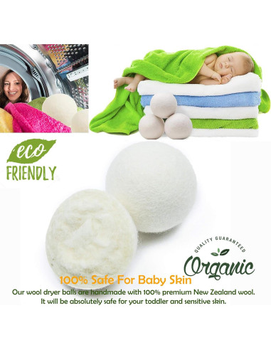 Bolas de Secado de Lana Ecojeannie - 6 Piezas XL Ecológicas